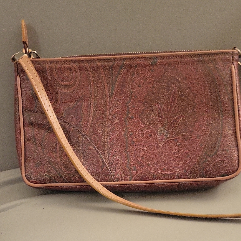 Etro Maroon Paisley Shoulder Bag